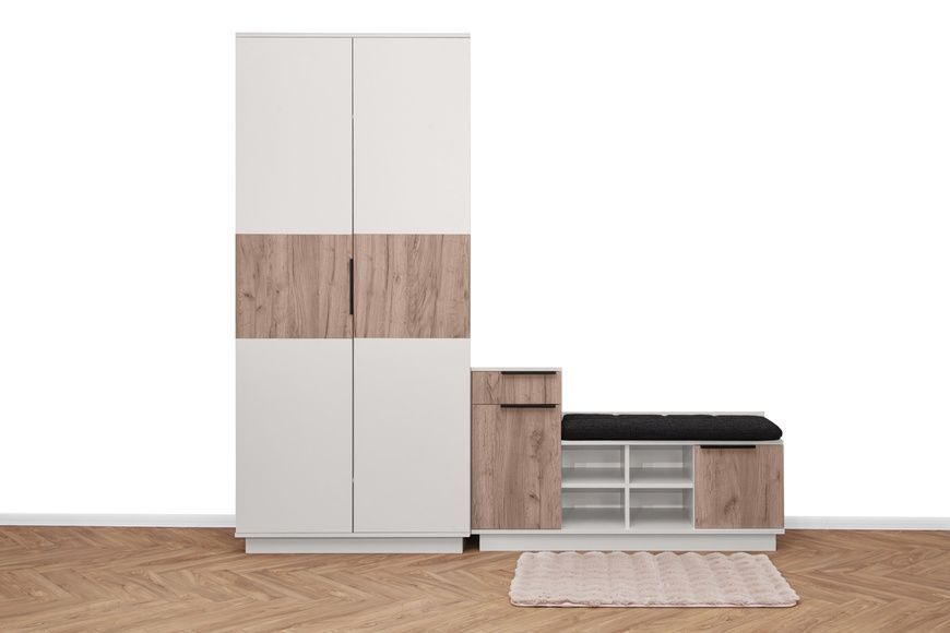 Шафа Поларо-1 (90 &times; 45 &times; 200 см, кашемір + дуб крафт сірий) md-sh-vzt-ksh-db-kr-sr фото