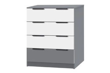 Комод Компакта-5 (80х38х88 см, серый шифер + белый) md-kmd-cmft4b-sr-sh-bl фото