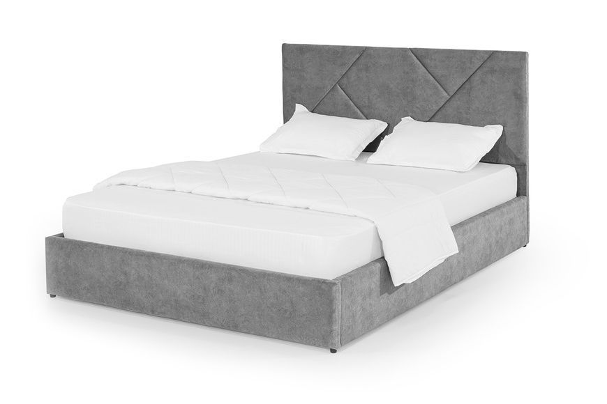 Ліжко з матрацом Цинія (160 &times; 200 см, Pocket Spring, велюр, без підйомного механізму, світло-сірий) IMI tsn-am160x200ssb-mt фото